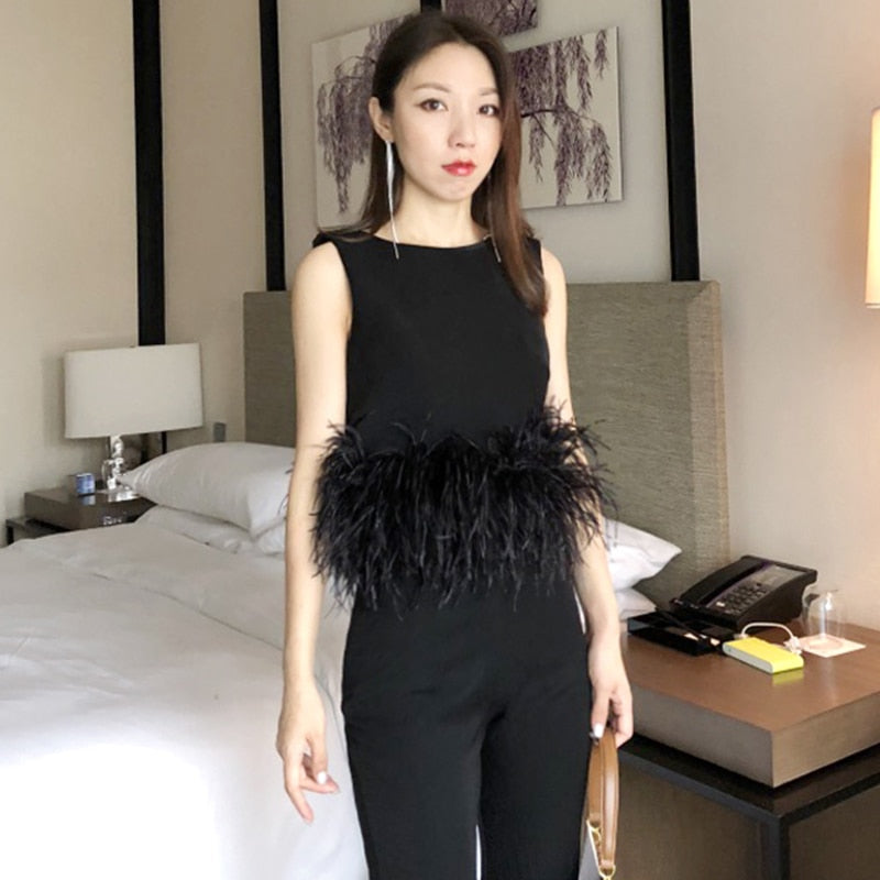 Top with feathers