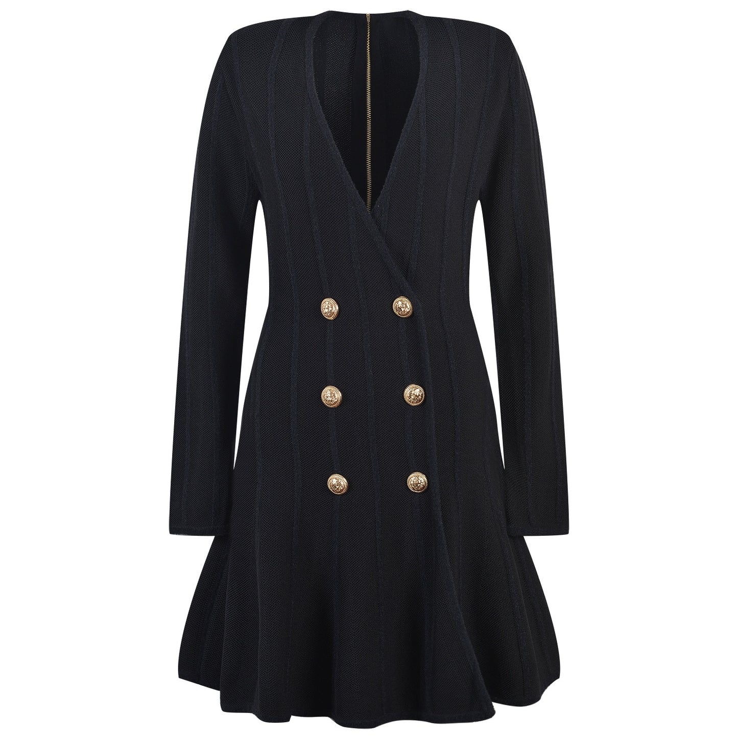 Black Mini V-neck Dress