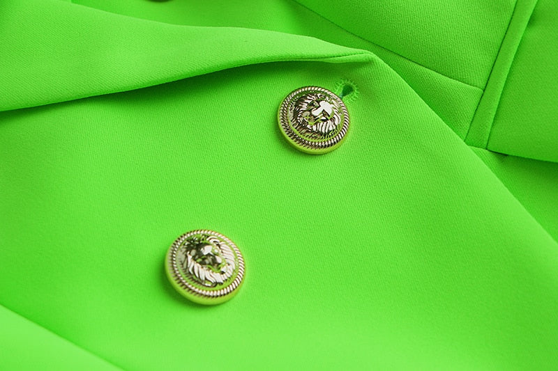 Double-breasted Lime Blazer