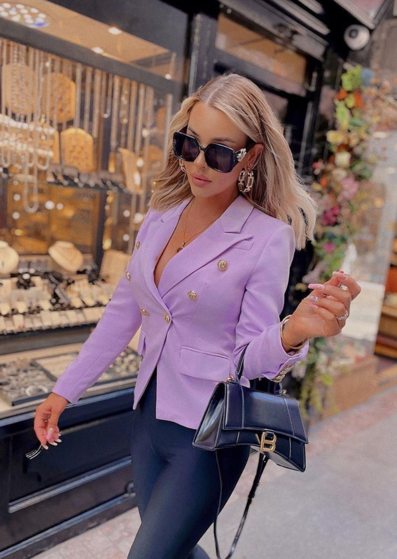 Double-breasted Lavender Blazer