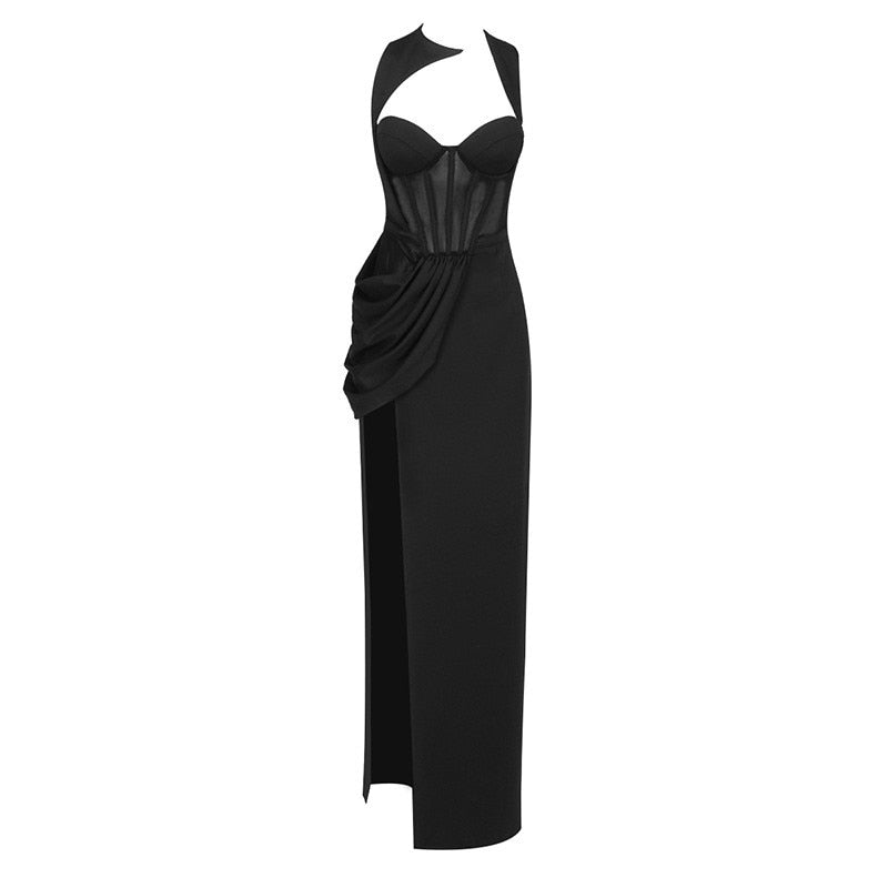 Corset Black Maxi Dress