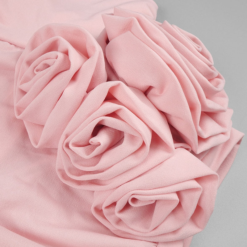 Draped Pink Midi Dress