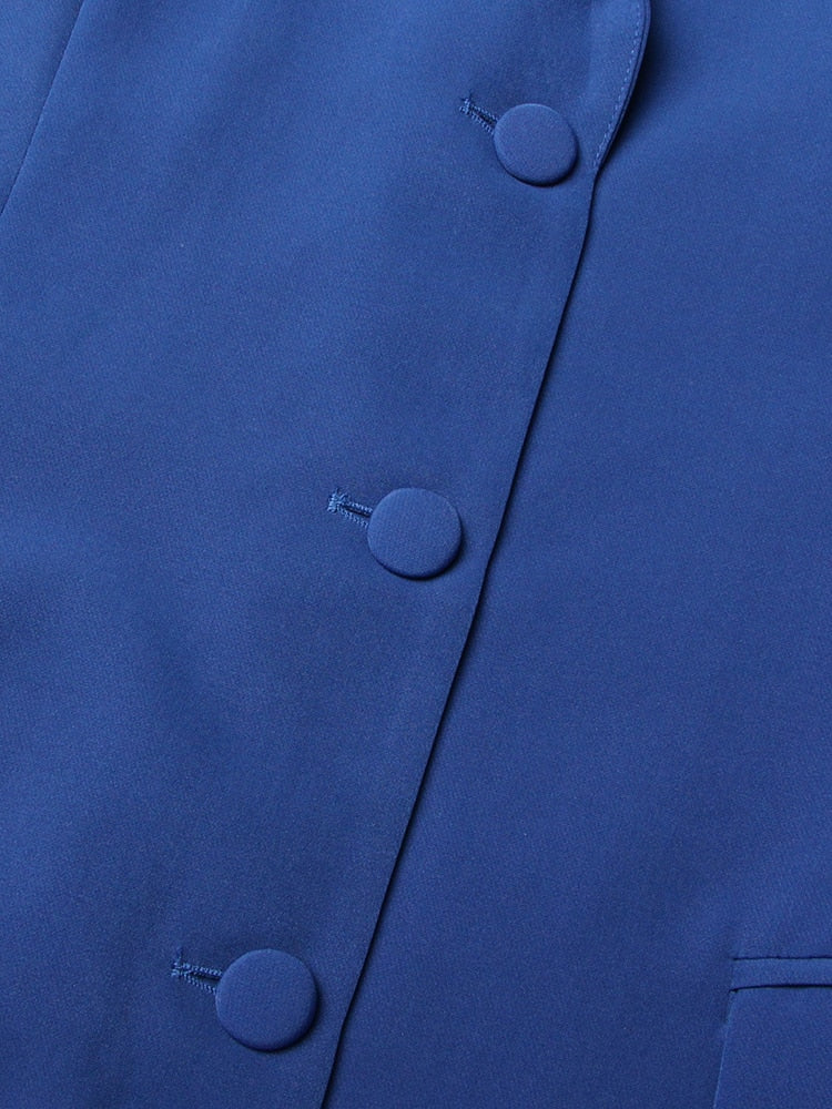 Blue Mini Jacket Dress with Ties