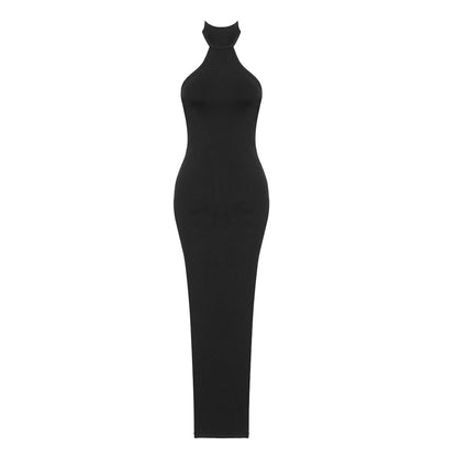 Black Midi Dress with Slits