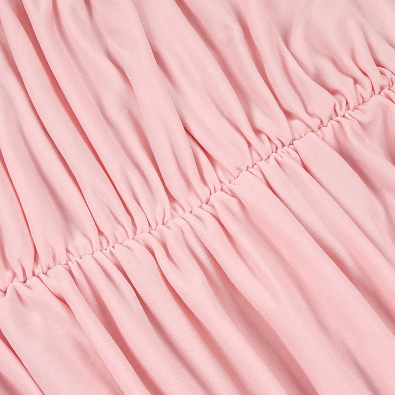 Draped Pink Midi Dress