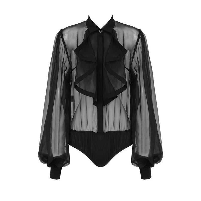 Transparent Black Bodysuit