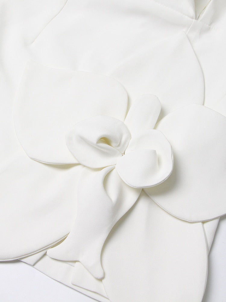 White Mini Dress with Flower