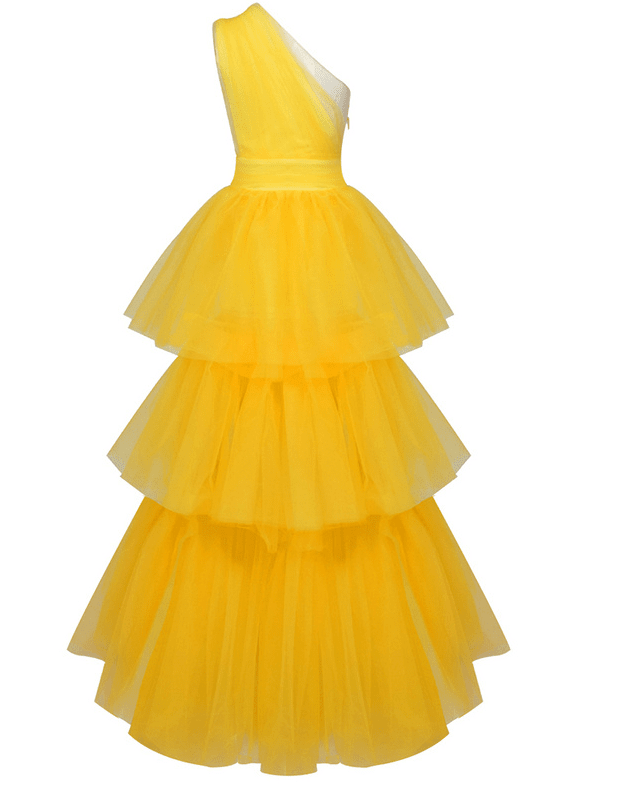 Lush Yellow One-Shoulder Dress