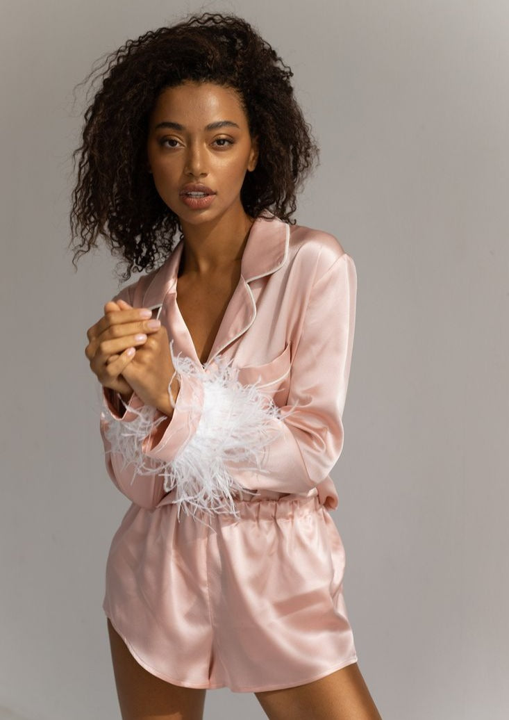 Pink Silk Pajamas