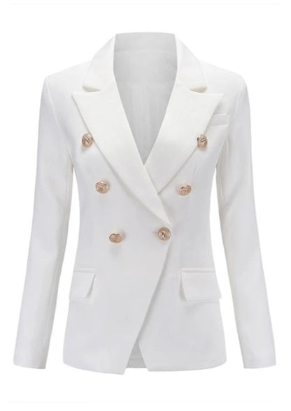 White Double Breasted Blazer