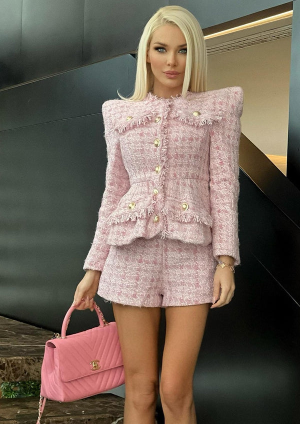 Pink Tweed Two-piece Set