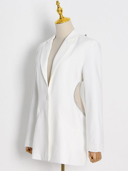 White Backless Diamond Blazer