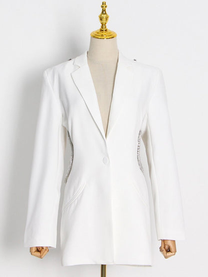 White Backless Diamond Blazer