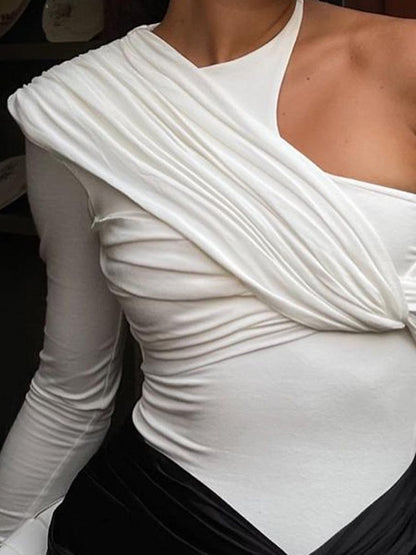 One Shoulder Backless Bodysuits