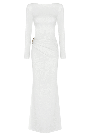 White Maxi Dress With Open Back