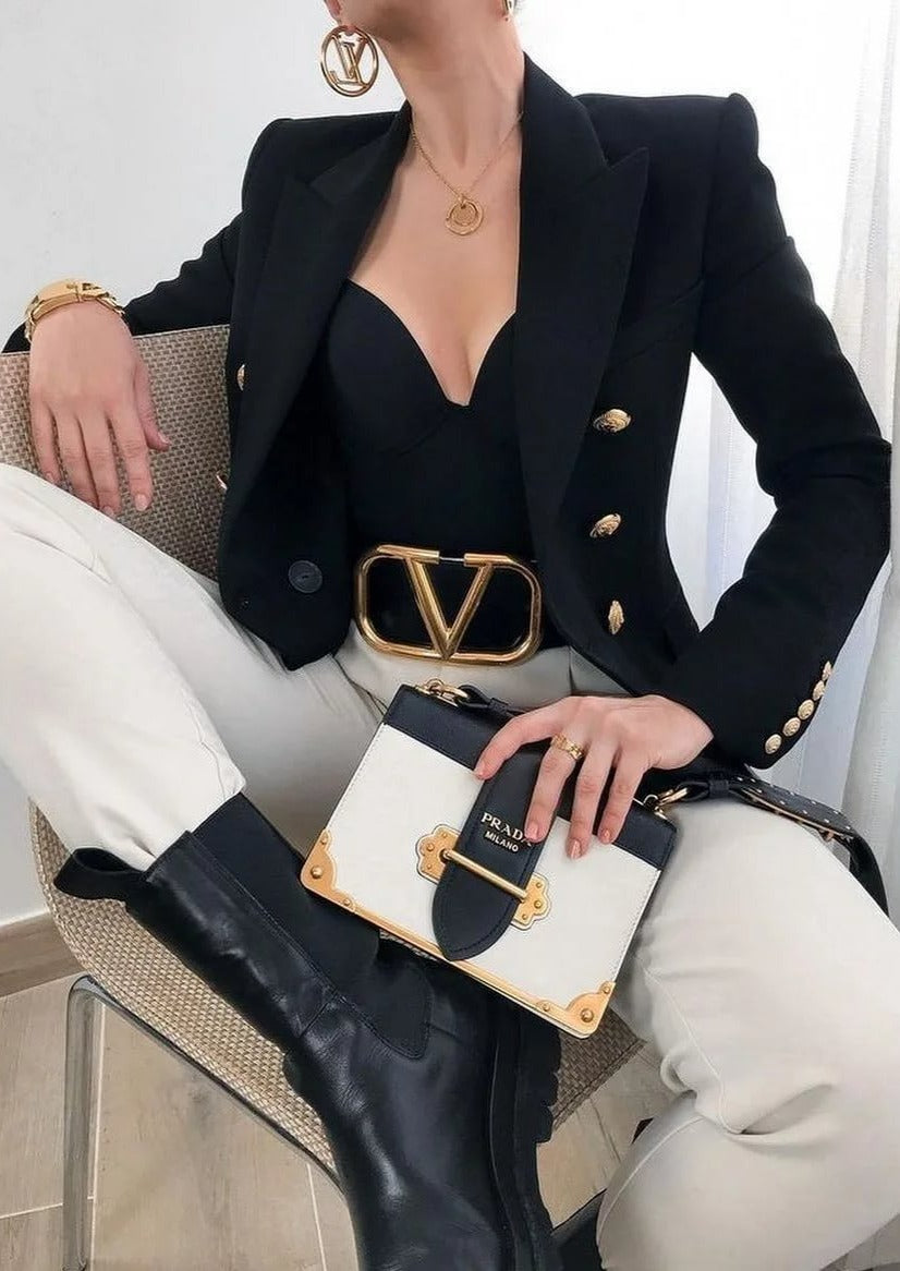 Black Double Breasted Blazer