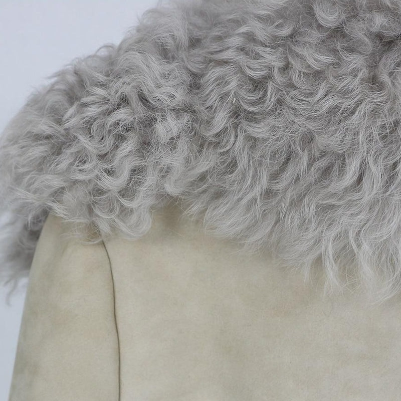 Double-faced Sheep Fur Biker Jacket